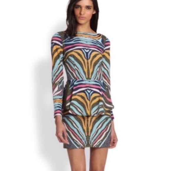 Mara Hoffman Phoenix Zebra Print Peplum Dress - Picture 2 of 10